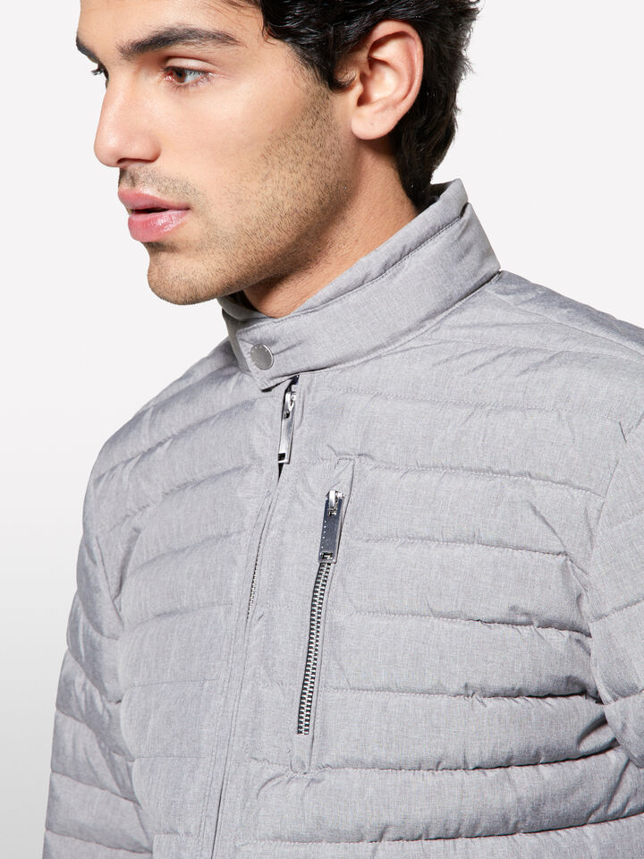 Light gray padded biker jacket - men's puffer jackets and coats - Light Gray | Sisley image number 5